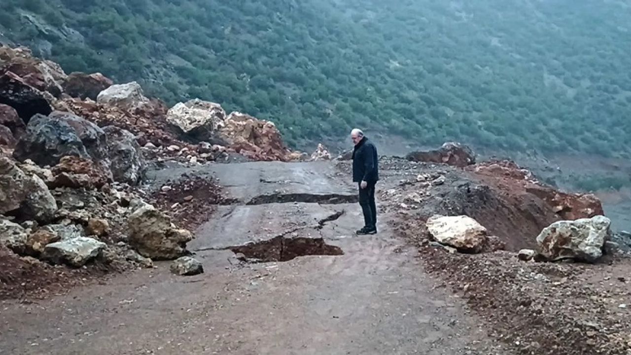 Antep’te yıkılan dağ göl oluşturdu