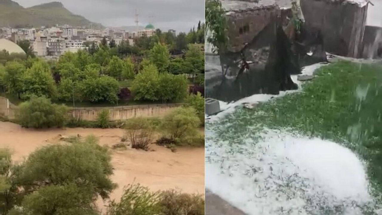 Diyarbakır’a dolu ve yağmur vurdu: Piknik alanları su altında kaldı!