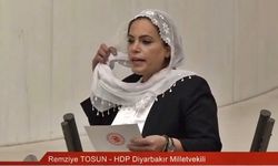 VİDEO- HDP'li Tosun Meclis'te beyaz tülbentini yere attı!