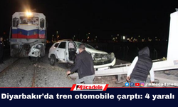 Diyarbakır’da tren otomobile çarptı: 4 yaralı