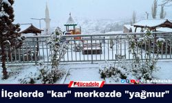 Diyarbakır’ın ilçelerinde "kar" merkezde "yağmur"