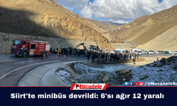 Siirt'te minibüs devrildi: 6'sı ağır 12 yaralı