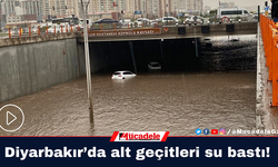 Diyarbakır’da alt geçitleri su bastı!