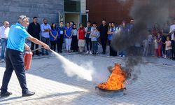 Diyarbakır’da öğrencilere yangın tatbikatı