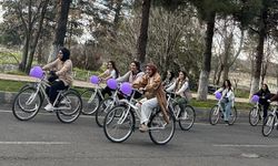 Diyarbakır'da kadınlar 8 Mart'ta pedal çevirdi
