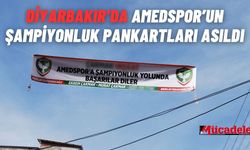 Diyarbakır’da Amedspor’un şampiyonluk pankartları asıldı