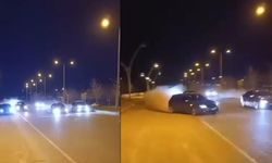 Diyarbakır’da 3 şeritli yolda 5 otomobil yarıştı! Kaza böyle geldi