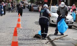 Diyarbakır’ın en işlek caddesinde temizlik