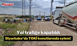 Diyarbakır'da TOKİ konutlarında eylem! Yol trafiğe kapatıldı