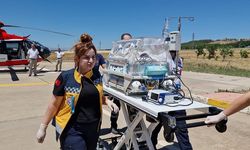 Diyarbakır’da ambulans helikopter bir günlük bebek için uçtu