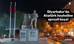 Diyarbakır'da Atatürk heykeline spreyli boya!