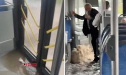Diyarbakır’da belediye otobüsünü su bastı!