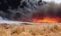 Mardin'de 25 ton saman ve 300 sulama borusu yandı
