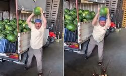 Karpuzu ucuza satmamak için hepsini tek tek parçaladı