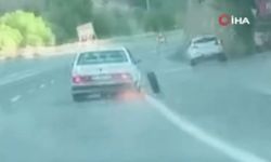 Diyarbakır’da seyir halinde tekeri koptu!