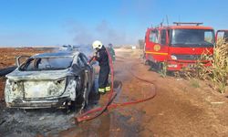 Diyarbakır’da seyir halindeki araç kül oldu