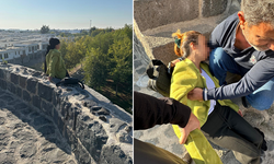 Diyarbakır’da 1 kadın surlardan atlamak istedi: Zabıta ikna etti!