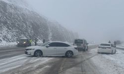Diyarbakır'da kar yağışı etkili oldu: Araçlar yolda kaldı