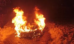 Diyarbakır'da seyir halindeki araç alevler içinde kaldı: Sürücü son anda kurtuldu