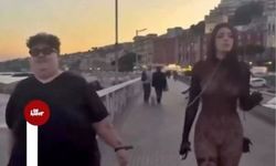 Olay görüntüler: Kız arkadaşına tasma takıp gezdirdi