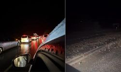 Diyarbakır yolunda taş parçaları düştü: Araç kuyrukları oluştu