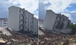Elazığ’daki bina tek dokunuşla yerle bir oldu!