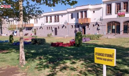 Diyarbakır’ın en büyük yeşil alanı gasp edildi: Dikkat çeken levhalar!