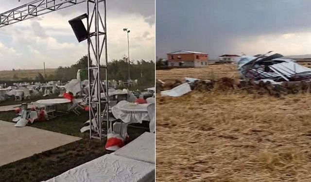 Diyarbakır Çınar'da fırtına! Piknik alanı savaş alanına döndü