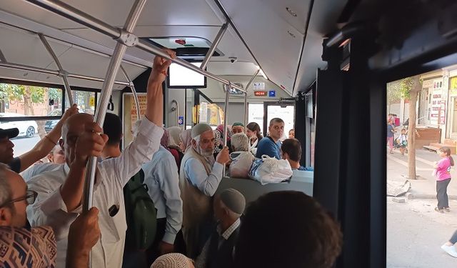Şanlıurfa'da otobüs isyanı: Vatandaş sıcak hava mağduru!
