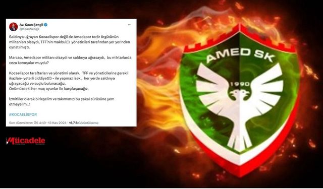 Amedspor için “terör örgütü militanları” yazdı! Tepkiler büyüyor