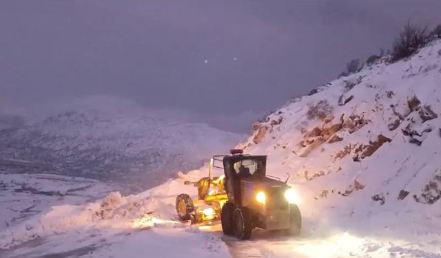 Diyarbakır Kulp ve Hani'de kardan dolayı kapanan yollar açıldı