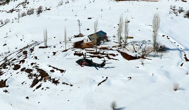 Askeri helikopter bu kez Tuncelili çiftçi için kalktı!