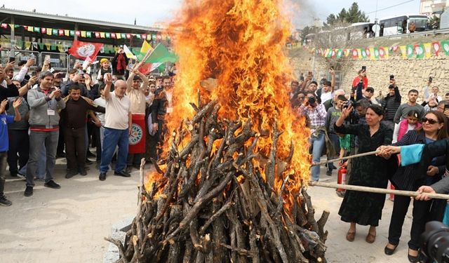 Diyarbakır’ın ilçesinde Newroz kutlaması