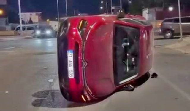 Diyarbakır'da araç takla attı: Sürücü yaralandı