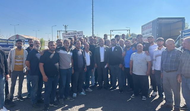 Diyarbakır’da kamyoncular ‘kantar’ eyleminde!