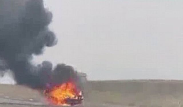 Diyarbakır'da otomobil alevler içinde kaldı!