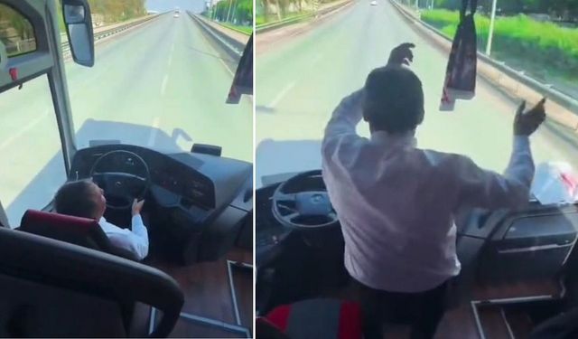 Taraftarları götüren şoför ayağa kalkıp oynadı!