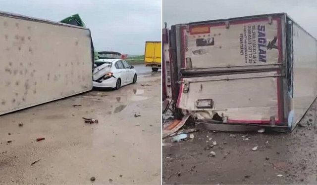 Diyarbakır’da TIR otomobili biçti: Yaralılar var