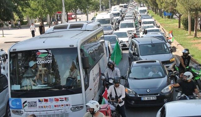 ‘Filistin Konvoyu’ Diyarbakır’da coşkuyla karşılandı!