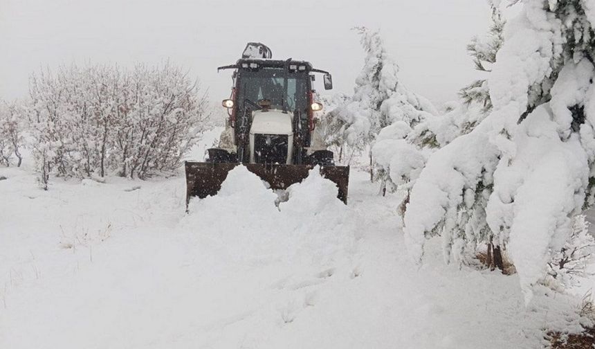 Diyarbakır Büyükşehir karla kapanan yolları açıyor!