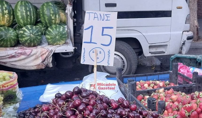 Görüntüler Diyarbakır’dan: Kirazın tanesi 15 TL!