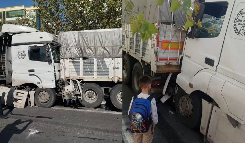 Diyarbakır'da facianın eşiğinden dönüldü: Freni patlayan TIR başka bir TIR'a çarptı