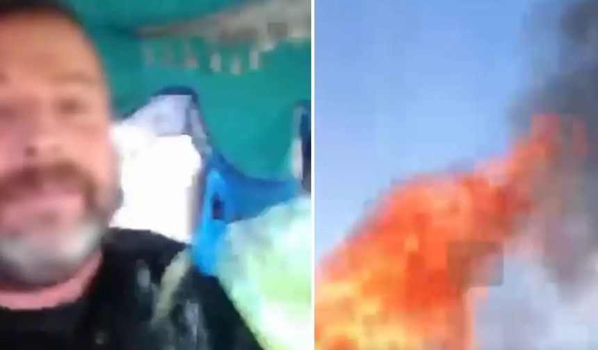 Belediye önünde kendini yaktı