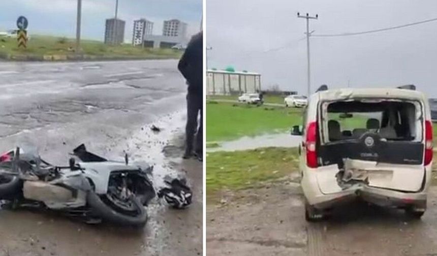 Diyarbakır’da motosiklet ile araç çarpıştı: Yaralı var!