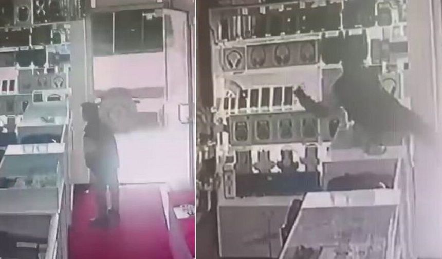 Diyarbakır’da ilginç anlar: Boyu yetmedi, masaya çıkıp çaldı!