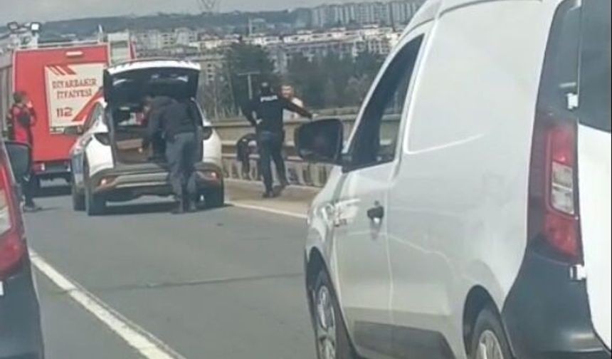 Diyarbakır’daki köprüde hareketli dakikalar!