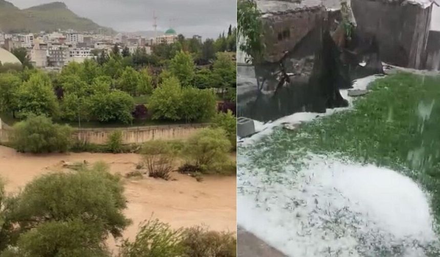 Diyarbakır’a dolu ve yağmur vurdu: Piknik alanları su altında kaldı!