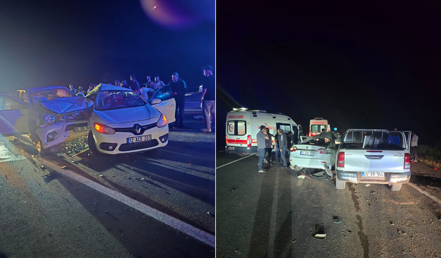 Diyarbakır yolunda can pazarı: Otomobil İle pikap çarpıştı, 1’i ağır 3 yaralı!