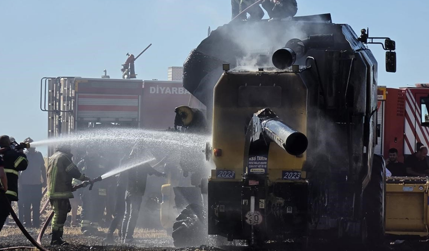 Hasat zamanı Diyarbakır'da büyük kabus: Saniyeler içinde kül oldu!