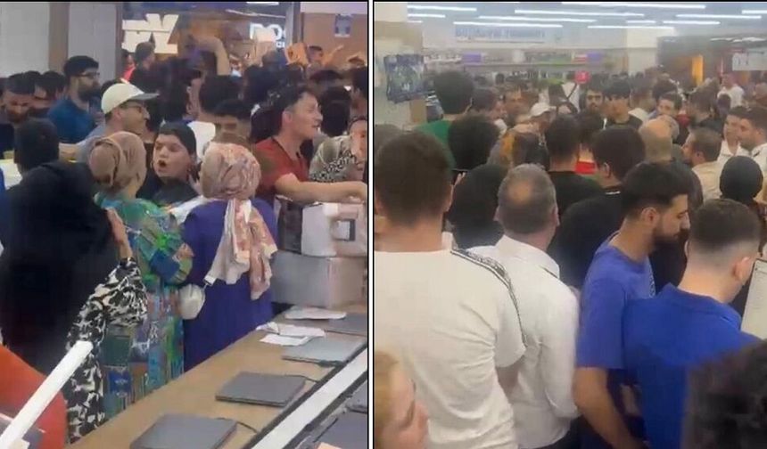 Diyarbakır’da mağaza açılışında indirim izdihamı
